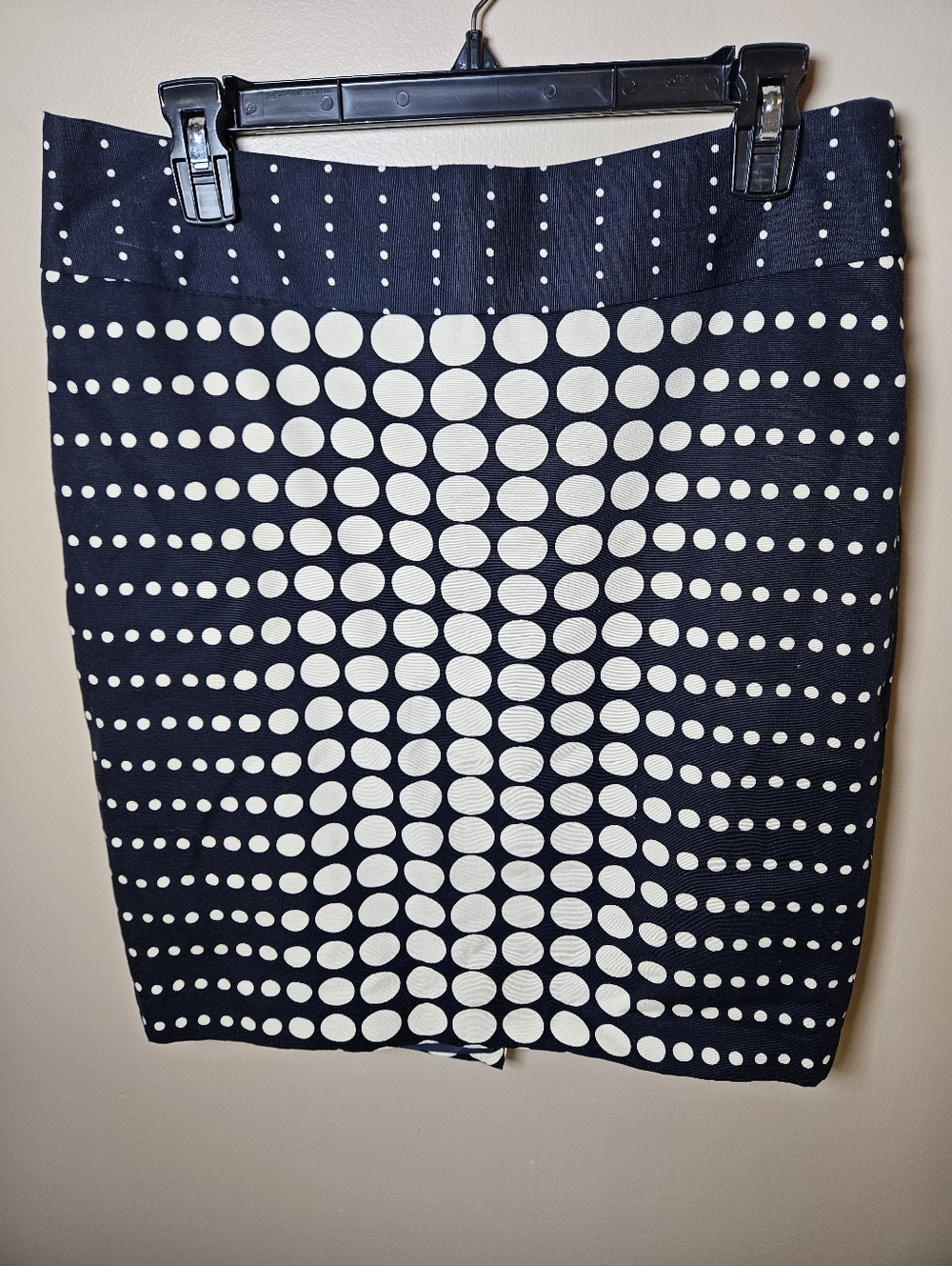 The Limited Blue White Polka Dot Cotton Office Career Lined Pencil Skirt Size 8